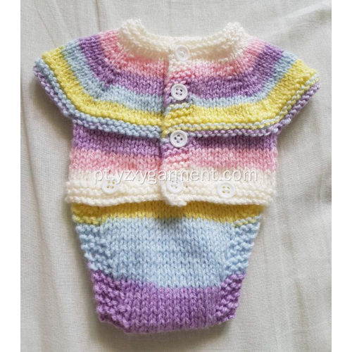 Suéter infantil de malha de cor
